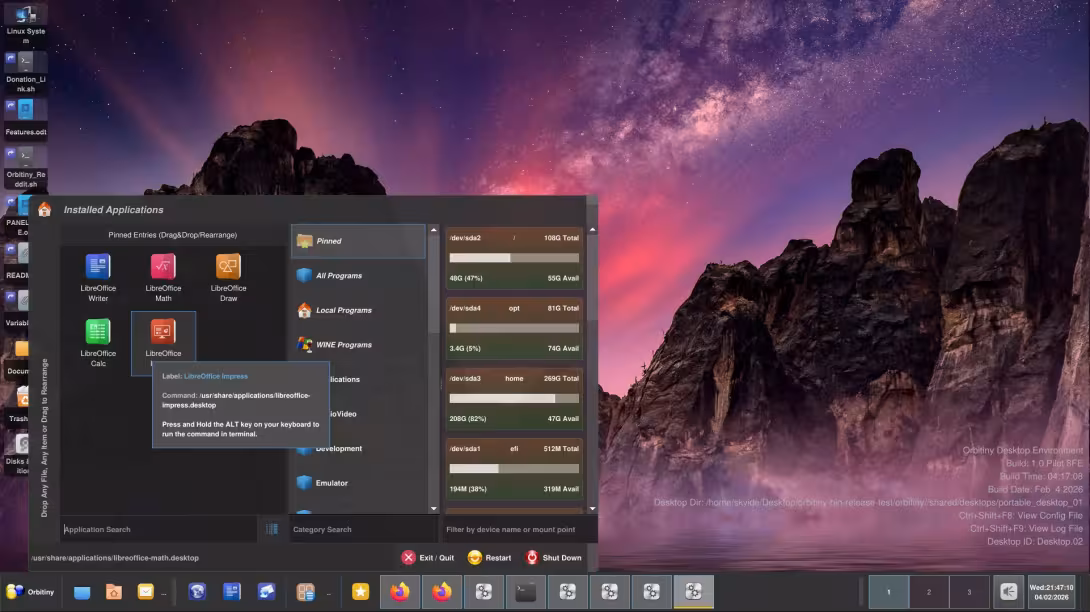Orbitiny Desktop Screenshot